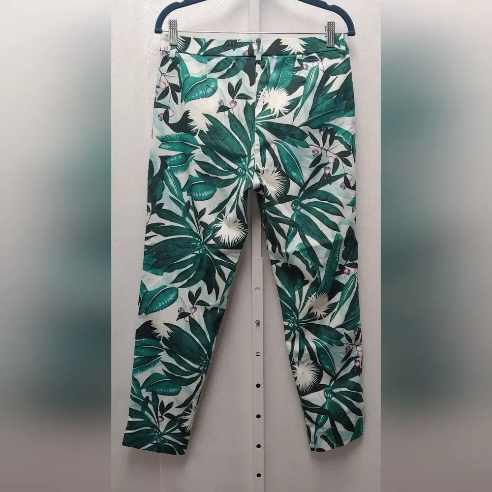 ANNA CLOVER x H&M Tropical Botanical Print Pants Sz 10